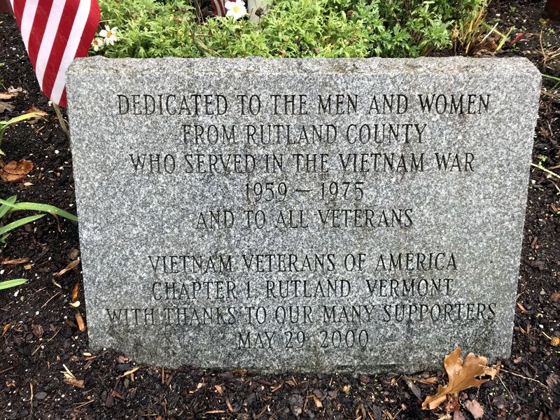 This stone was placed at the base of the flagpole in 2000